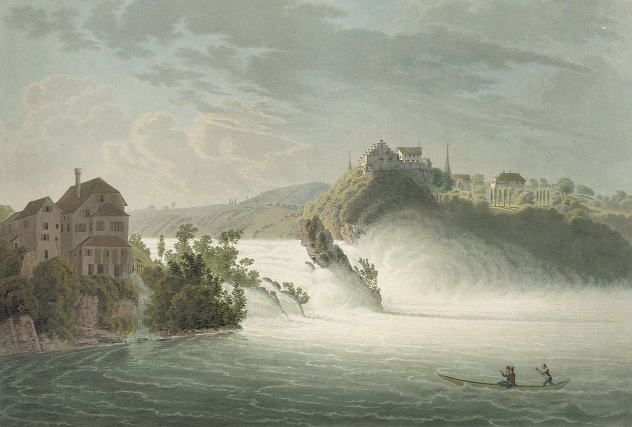 As Cataratas do Reno, gravadas por J. Hurlimann de Johann Jakob Wetzel