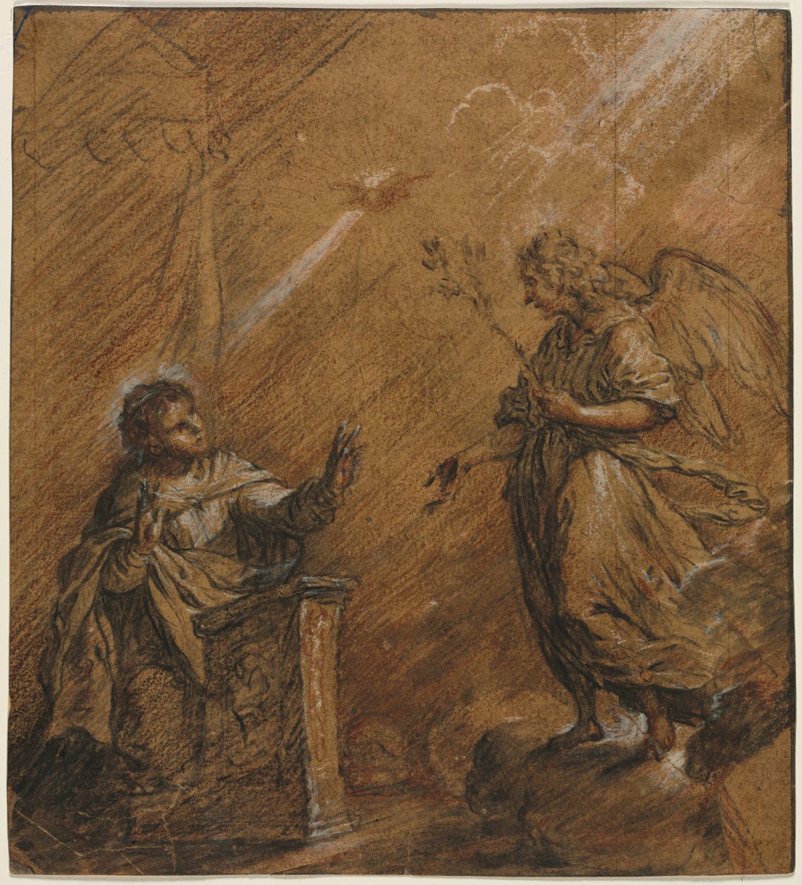 A Anunciação, no último terço de 1600s. de Johann Jakob von Sandrart