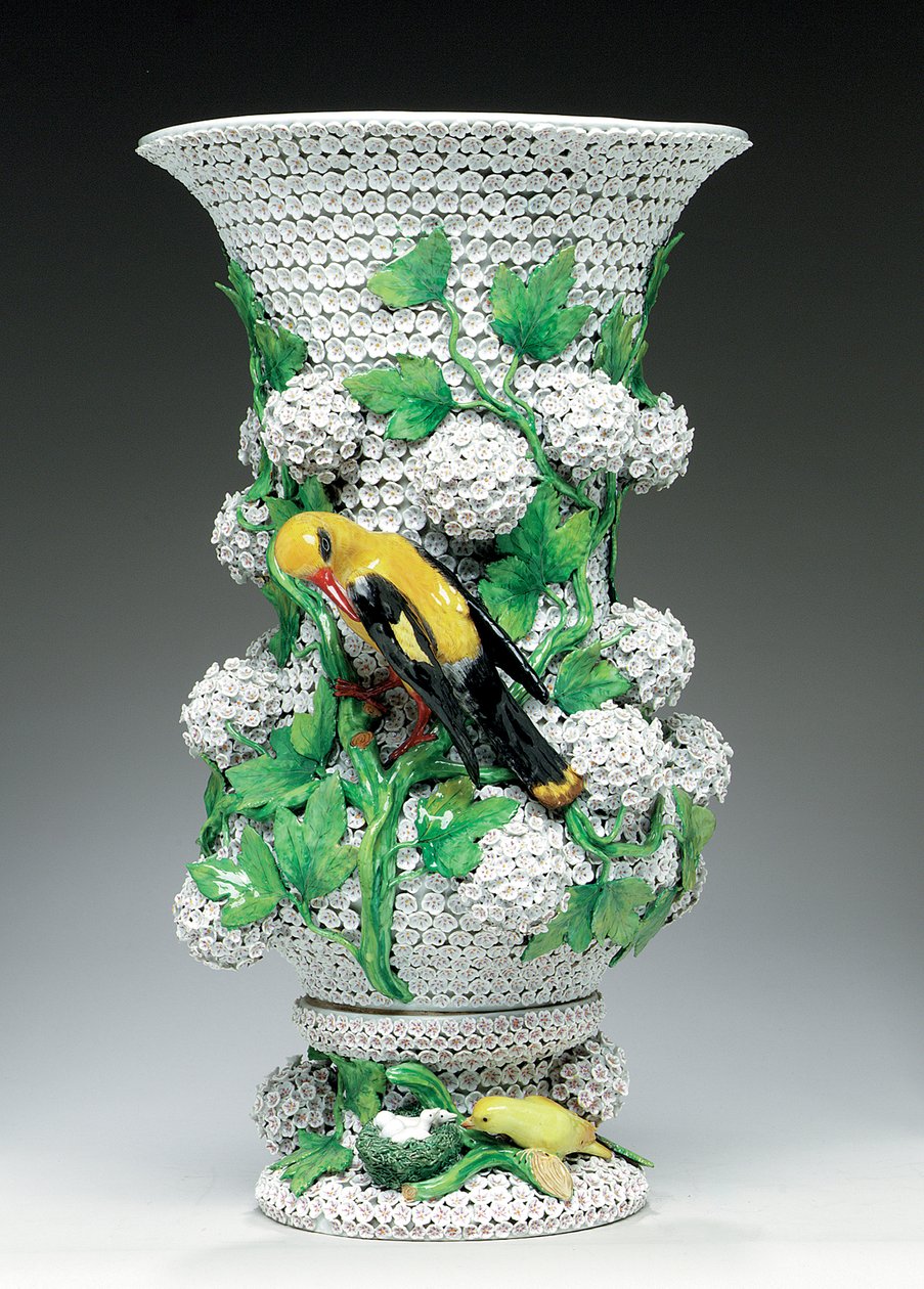 Vaso Meissen Schneeballen, meados ao final do século 19 (porcelana) de Johann Joachim (after) Kändler