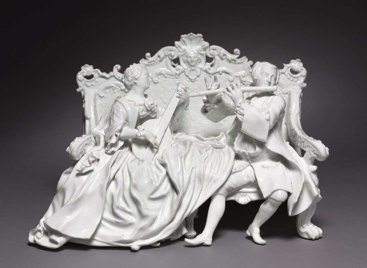 Grupo Crinolina: Músicos, fabricante Meissen Porcelain Factory, Alemanha, c.1737 de Johann Joachim Kändler
