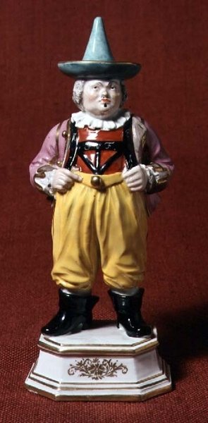 Figura de bobo da corte, segundo uma gravura de Boetius, Meissen, meados do século 18 de Johann Joachim Kaendler
