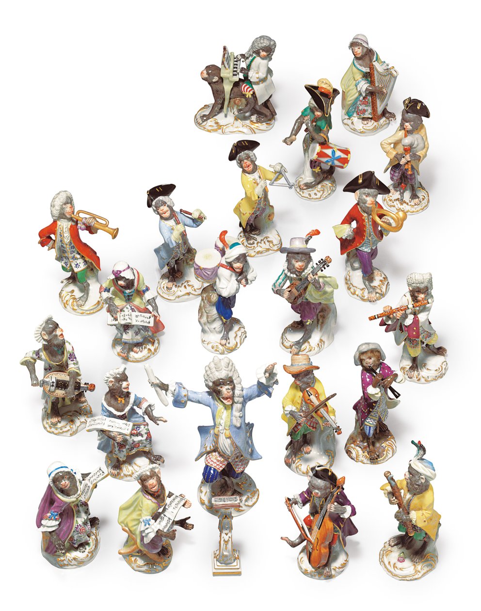 Banda de macaco de vinte e um peças de Meissen de Johann Joachim Kändler