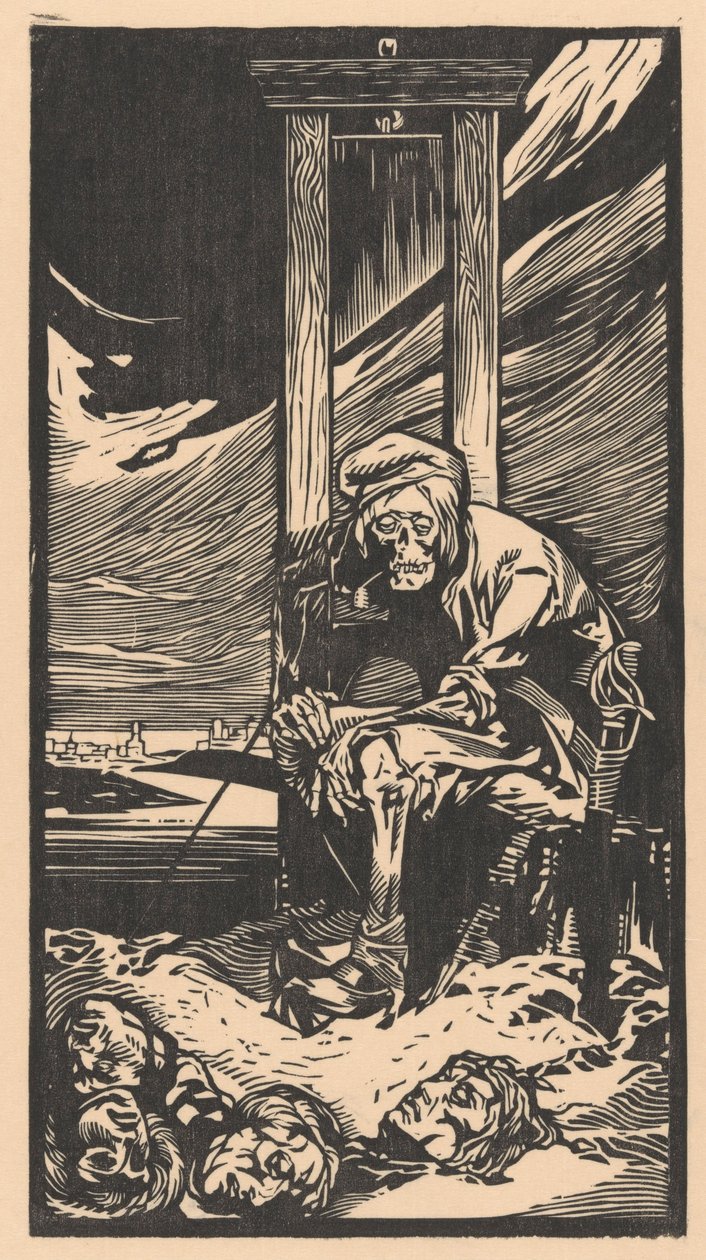 A morte por uma guilhotina (impressão) de Johann Joseph Aarts