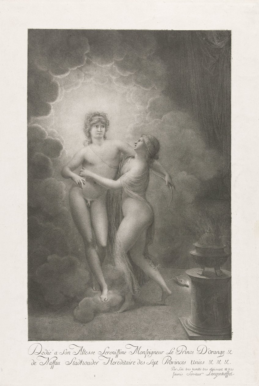 Alegoria do casamento de Guilherme V e Wilhelmina da Prússia, 1767 de Johann Joseph Friedrich Langenhöffel