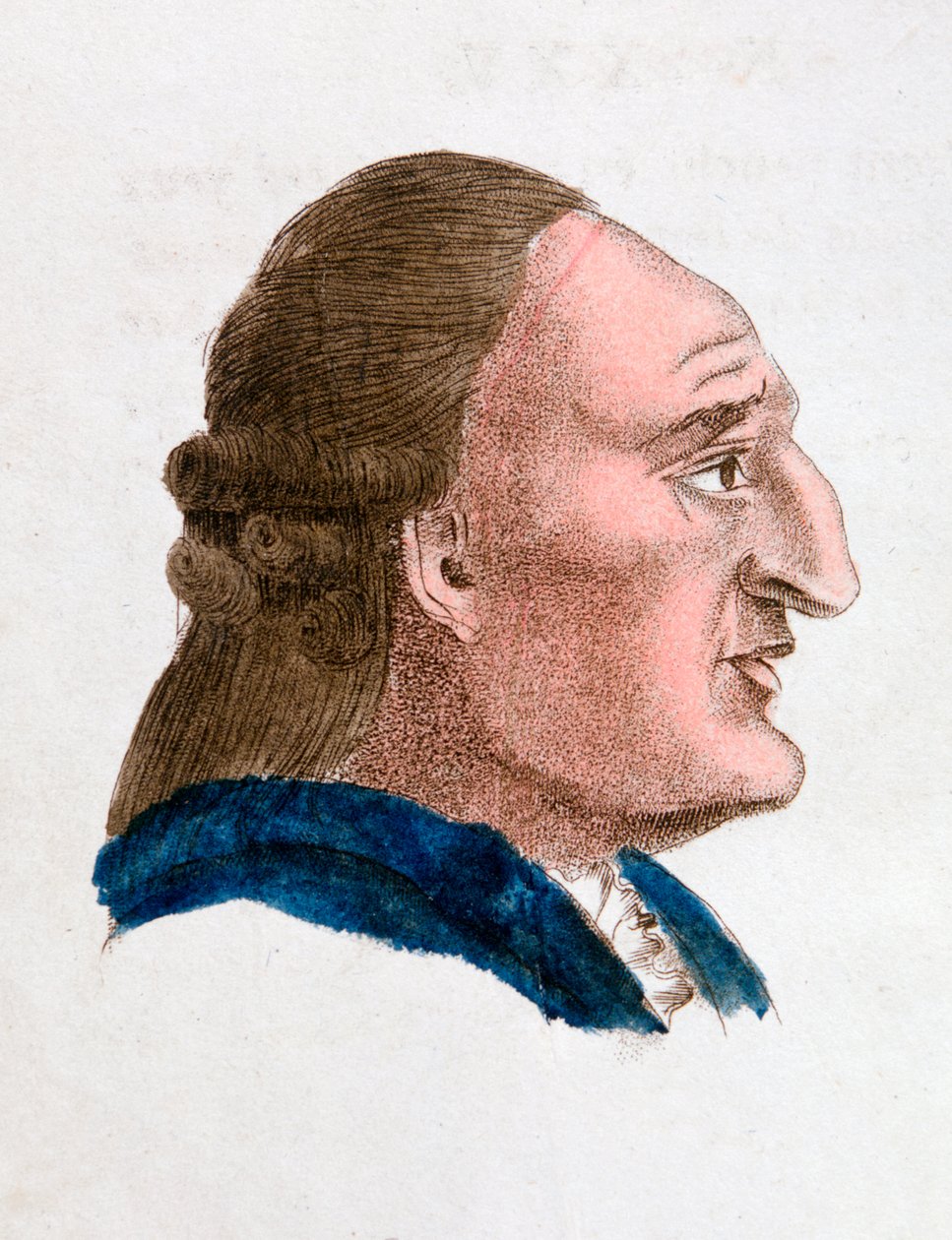 As características faciais de uma pessoa de temperamento ardente e apaixonada, 1808 de Johann Kaspar Lavater