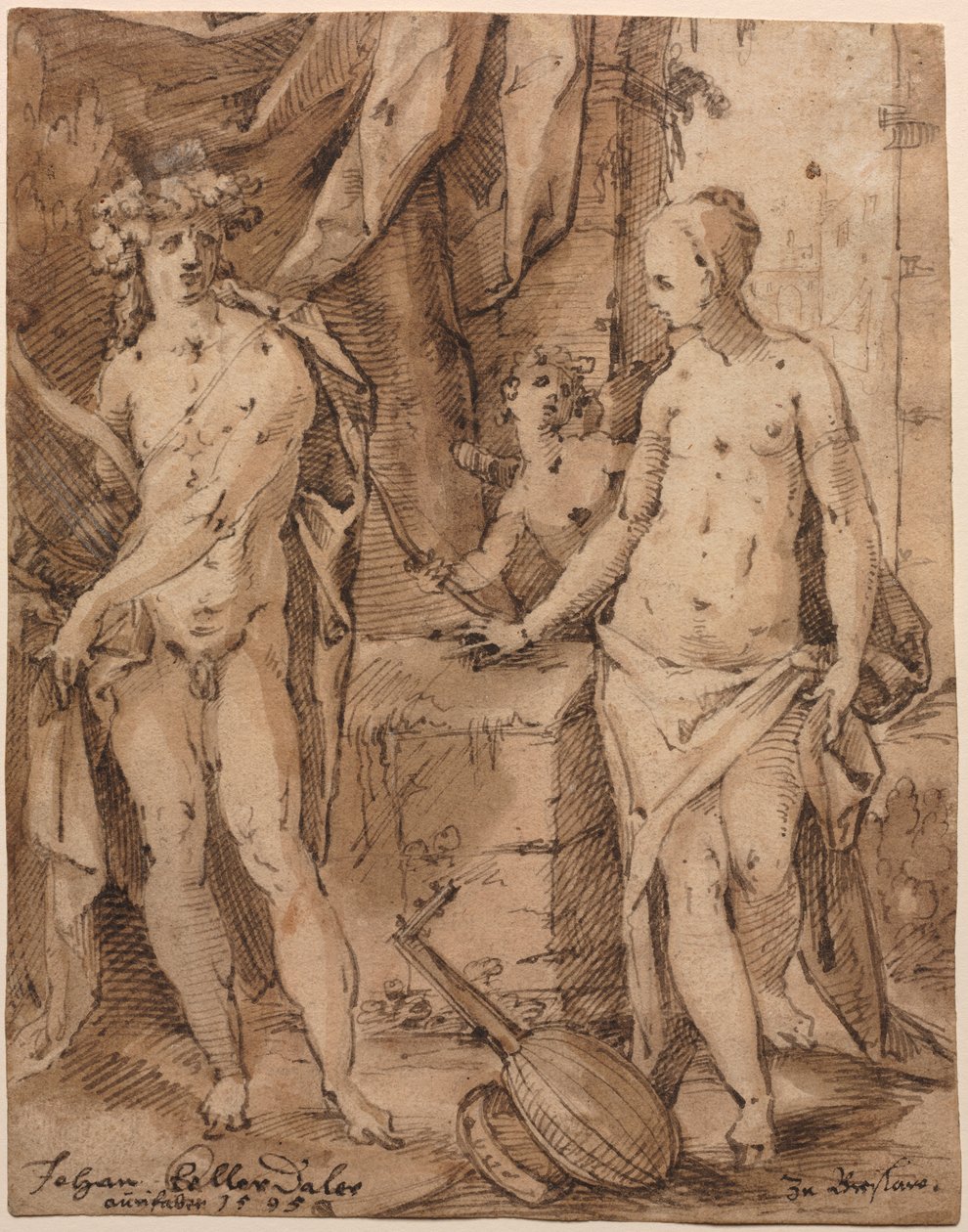 Apolo com Erato e Cupido de Johann Kellerthaler
