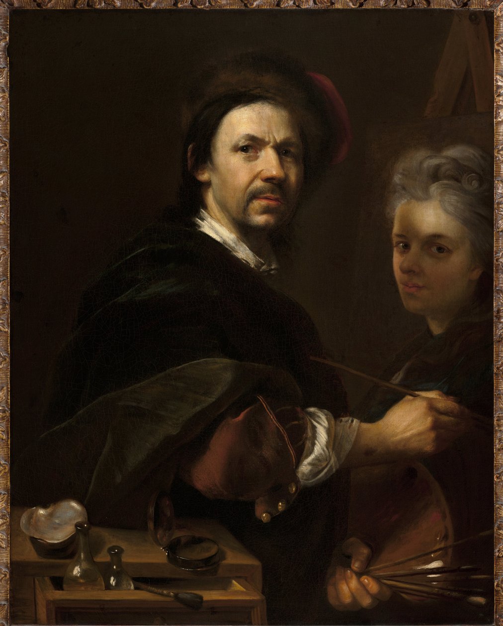 Autoportrait avec sa femme - Self-Portrait with Wife - Jan (Johann) Kupecky (Kupetzky) (1667-1740). Óleo sobre tela de Johann Kupetzky