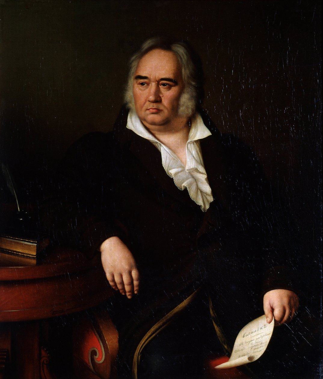 Retrato do poeta Ivan A Krylov, 1832 de Johann Leberecht Eggink