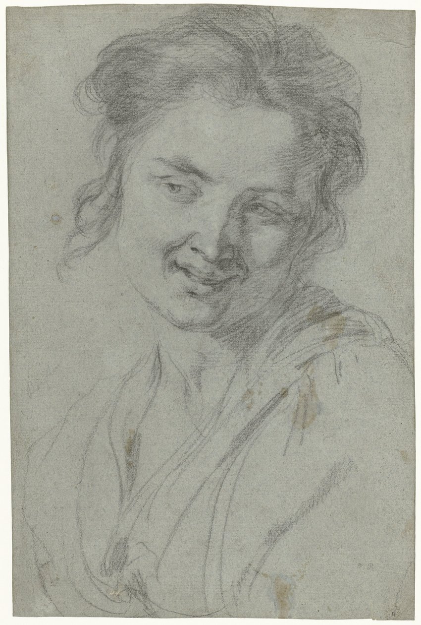 Estudo de uma mulher sorridente de Johann Liss