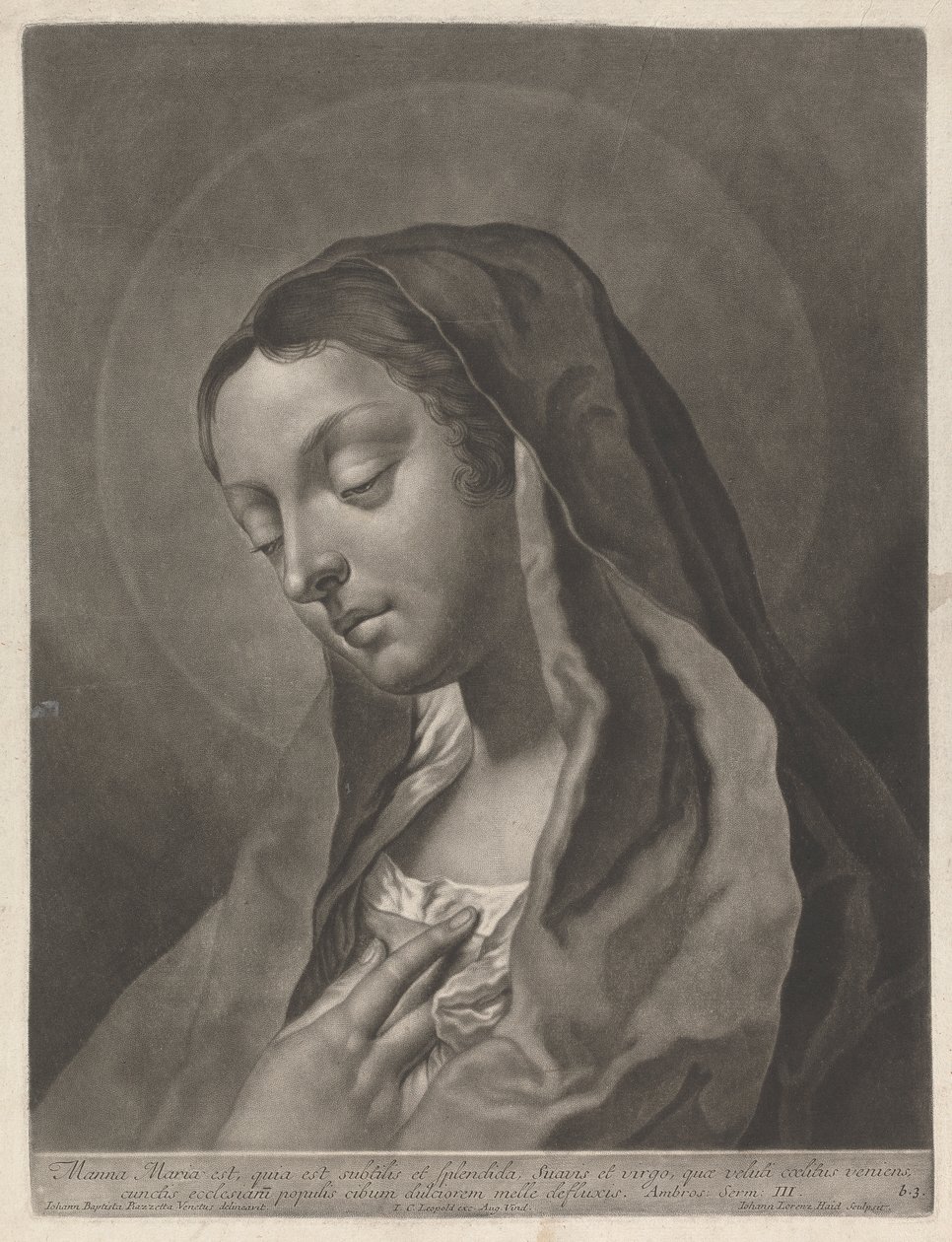 Manna maria est quia est subtilis et esplendida suavis et virgo, quae veluti coelitus veniens, cunctis ecclesiaru populis cibum dulciorem melle defluxis de Johann Lorenz Haid
