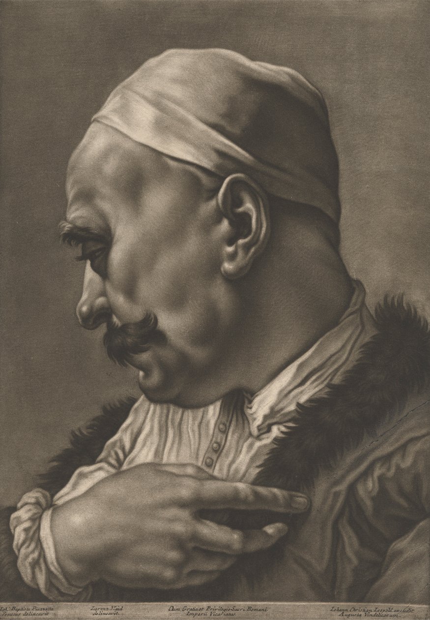 Retrato de um Homem com um boné de Johann Lorenz Haid