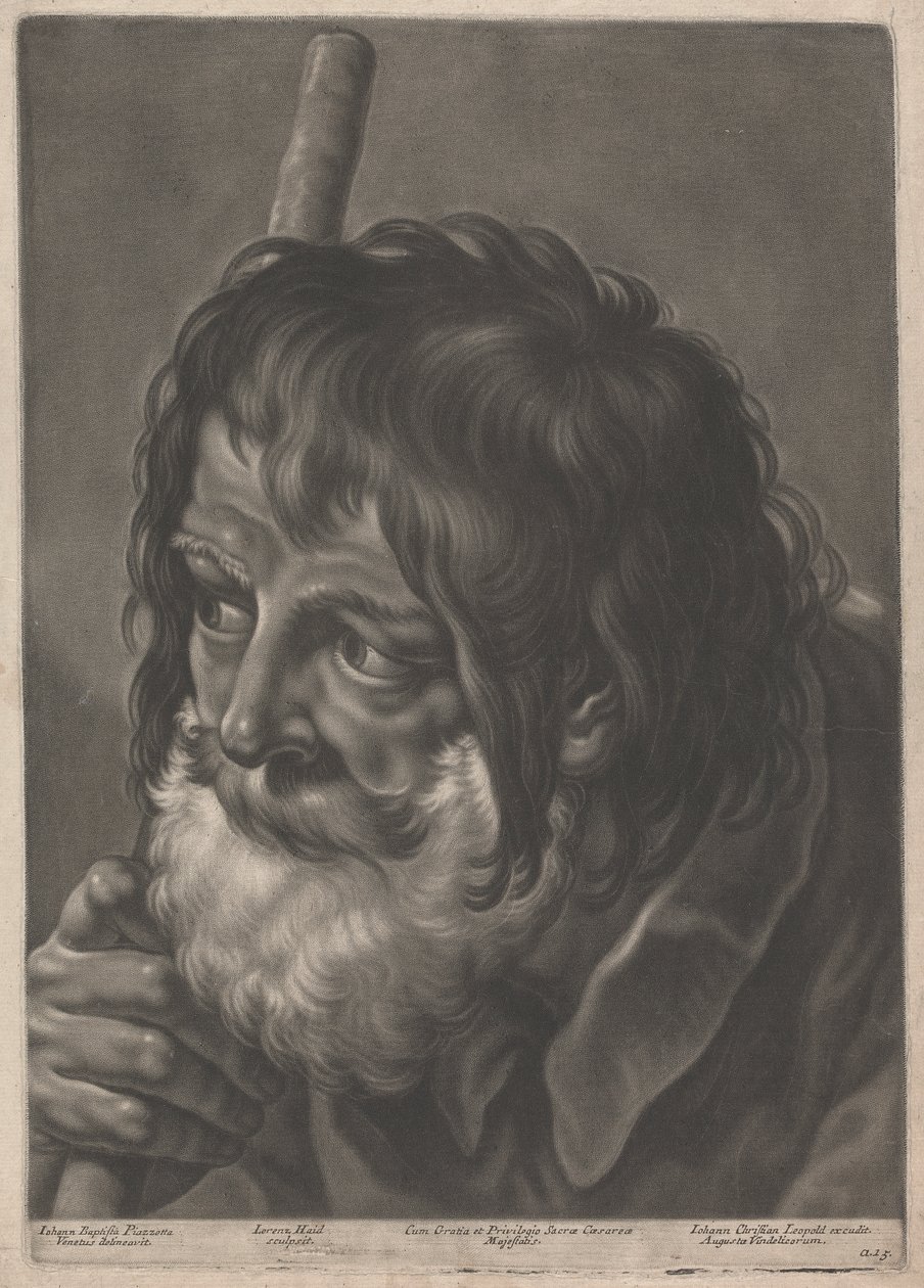 Retrato de um homem com um bastão de Johann Lorenz Haid