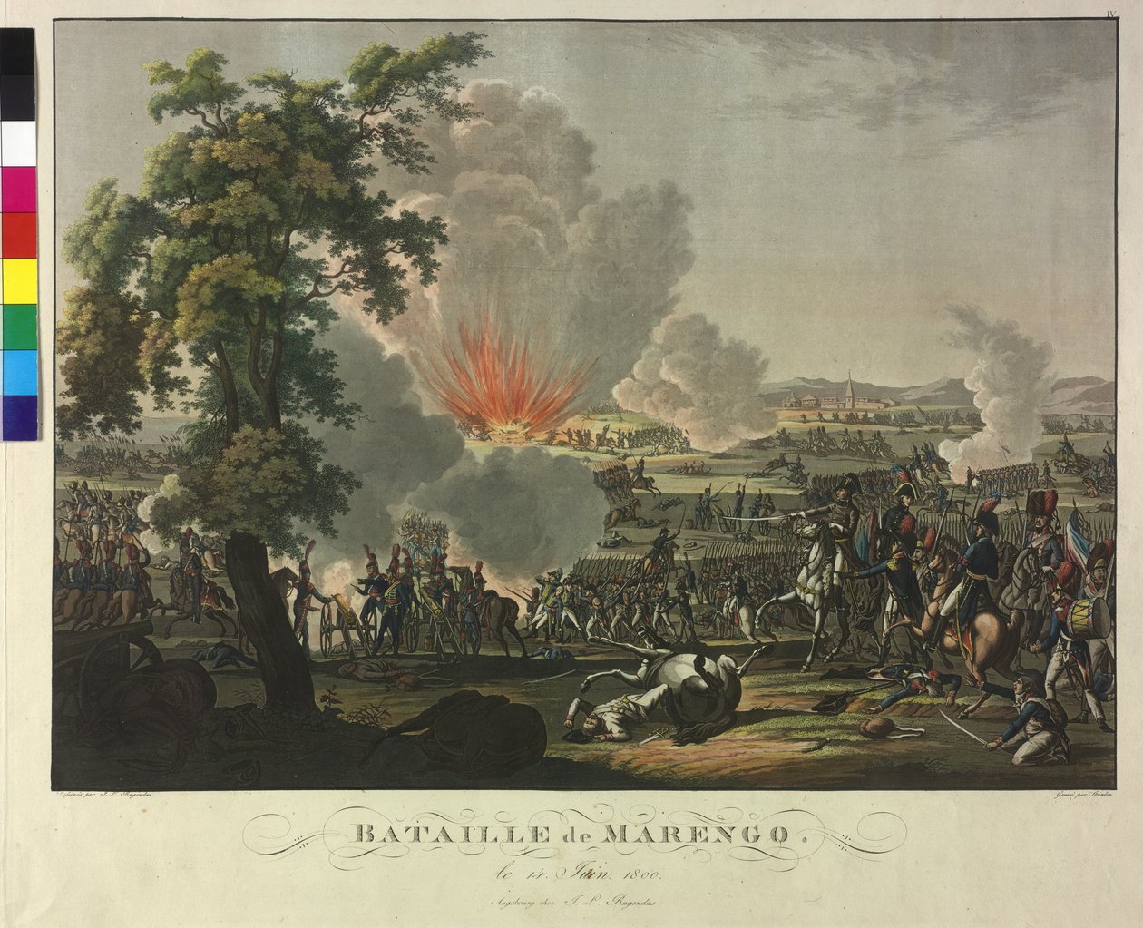 Batalha de Marengo em 14 de junho de 1800 (gravura e água-tinta) de Johann Lorenz Rugendas