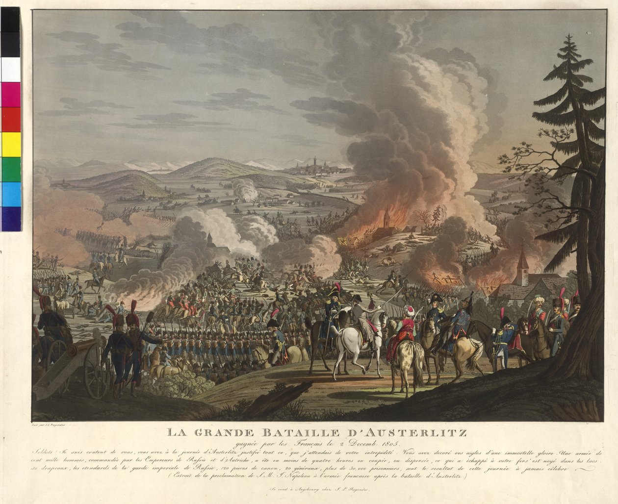 Batalha de Slavkov u Brna em 2 de dezembro de 1805 (gravura e água-tinta) de Johann Lorenz Rugendas