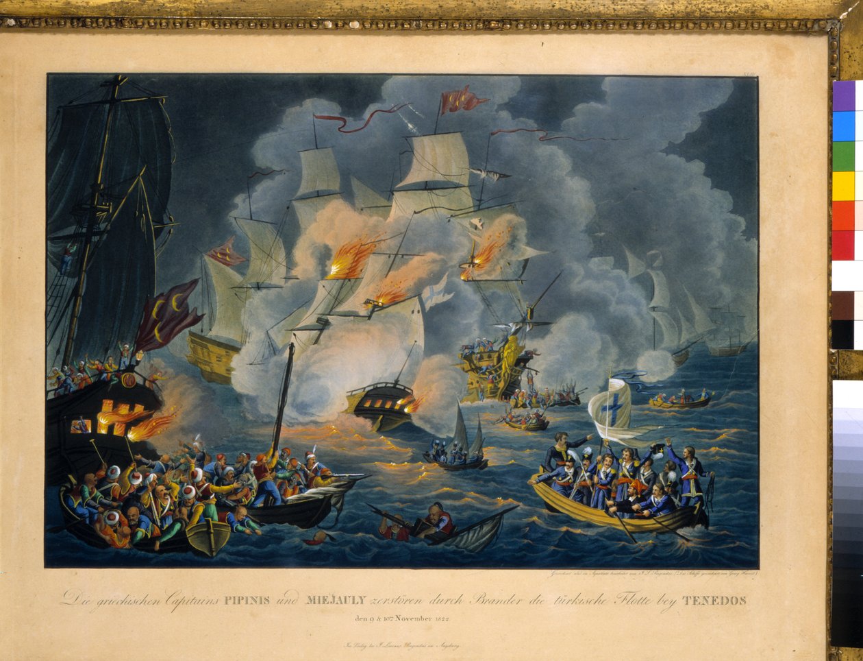 Batalha de Tenedos, 27 de outubro de 1822 (gravura) de Johann Lorenz Rugendas