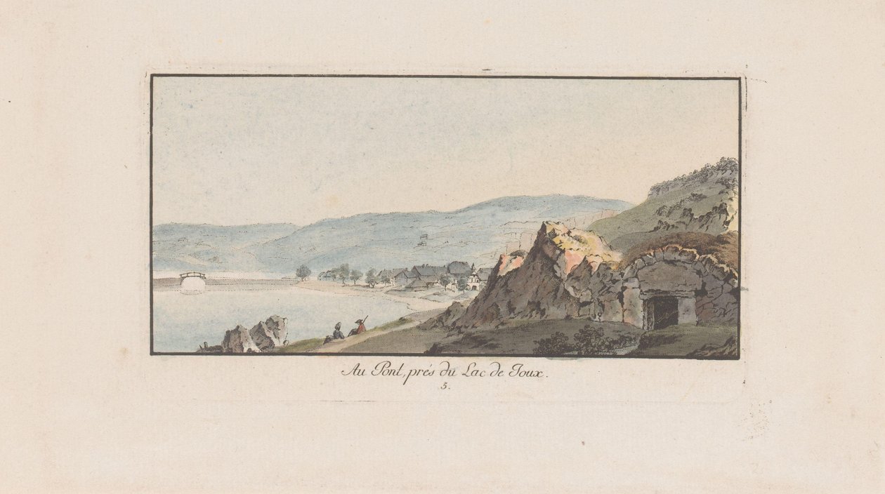 Vista do Le Pont no Lac de Joux
Au Pont, près du Lac de Joux (título sobre o objecto)
Landscapes in Switzerland (título da série)
Sammlung einiger Aussichten in der Schweiz (título da série) de Johann Ludwig Aberli