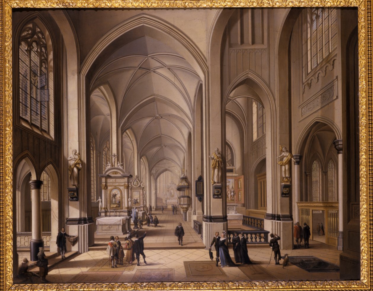 Interior de uma igreja gótica, 1787 de Johann Ludwig Ernst Morgenstern