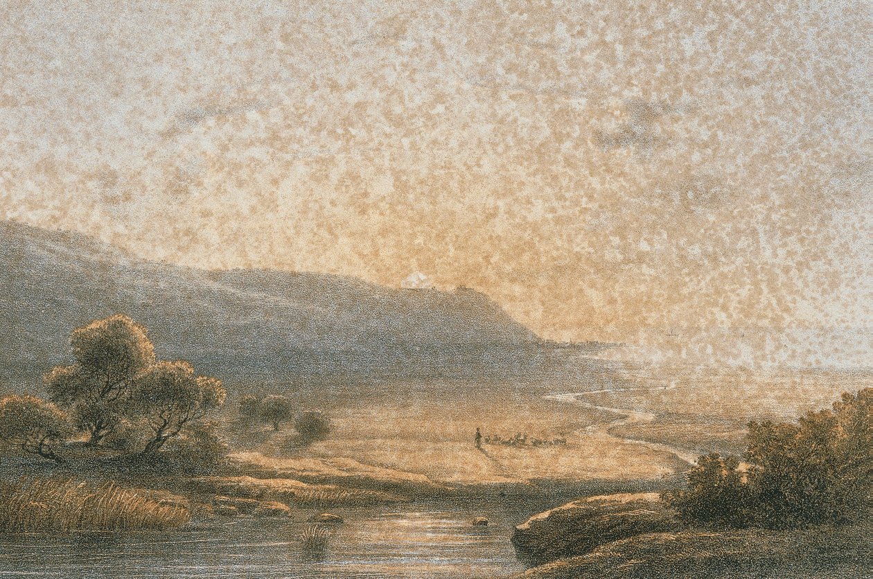Monte Carmelo gravura por Bernatz e outros - Eisenblätter, R. Editore de Johann Martin Bernatz