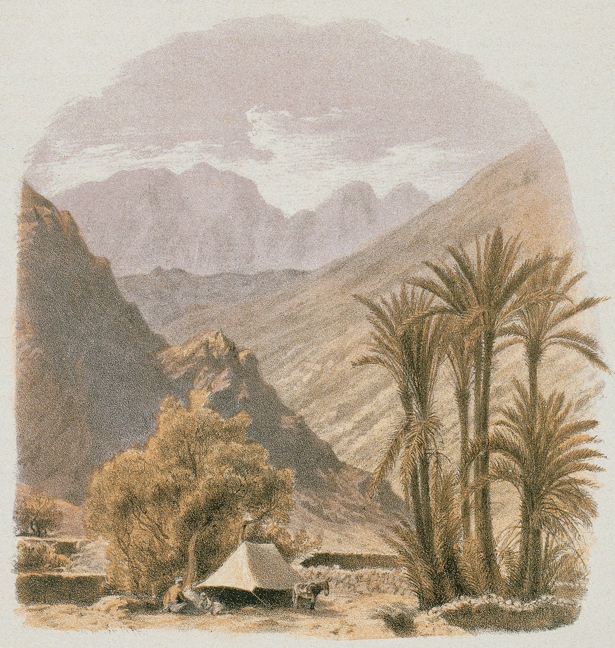 Sinai. Etching by Bernatz et alii - Steinkopk J.F. Editore de Johann Martin Bernatz