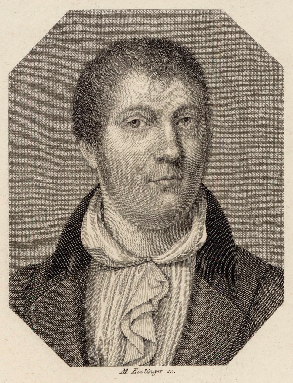 Retrato do violinista e compositor Louis Spohr 1784-1859, 1820. de Johann Martin Esslinger
