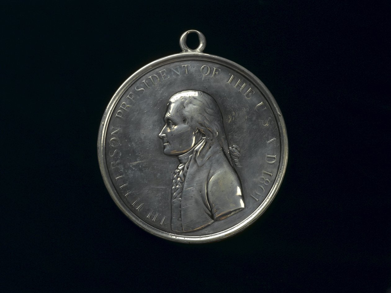 Thomas Jefferson Indian Peace medal, c.1801 (prata) de Johann Mathias Reich