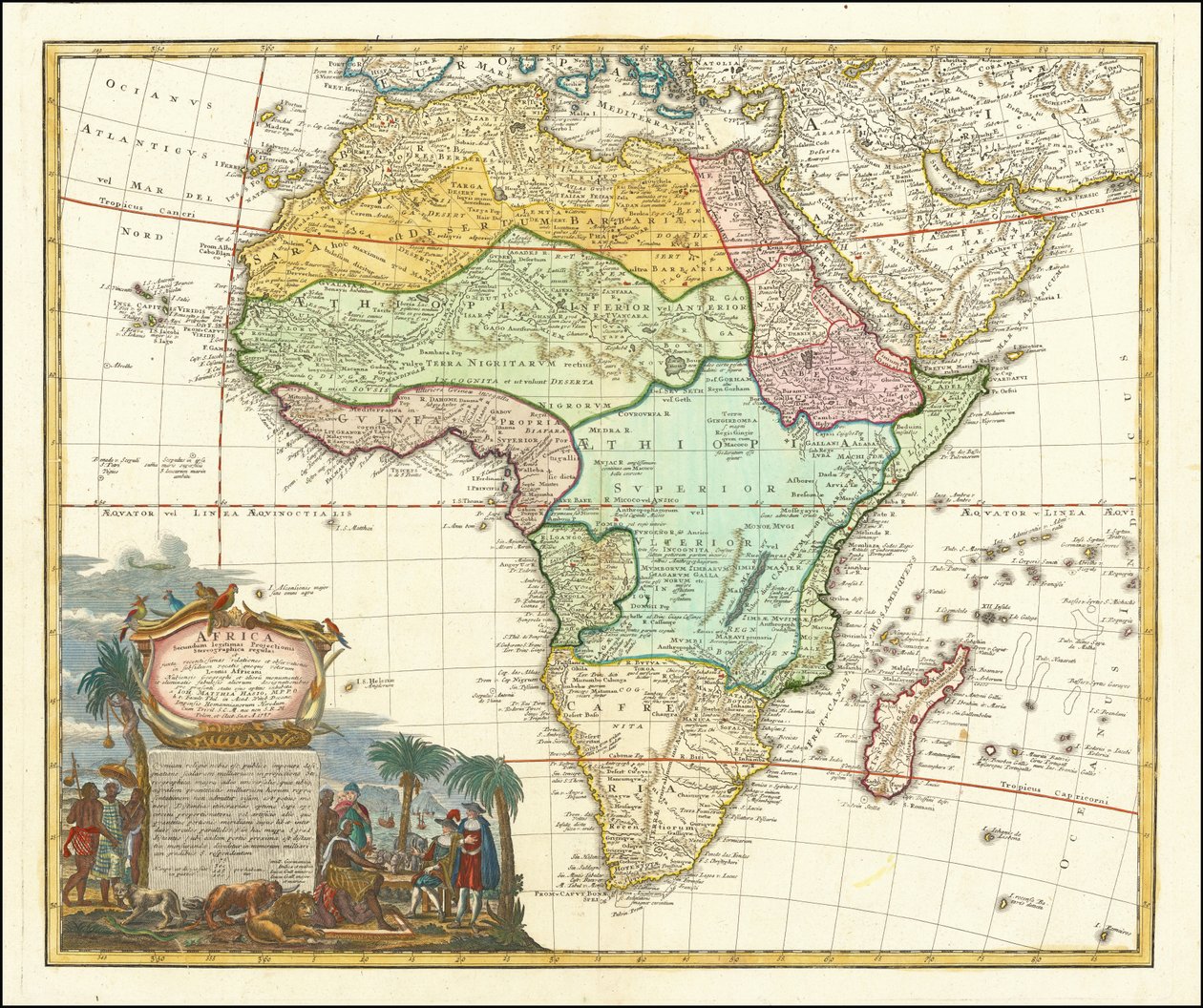 Mapa de África de 1737 de Johann Matthias Hase de Johann Matthias Hase