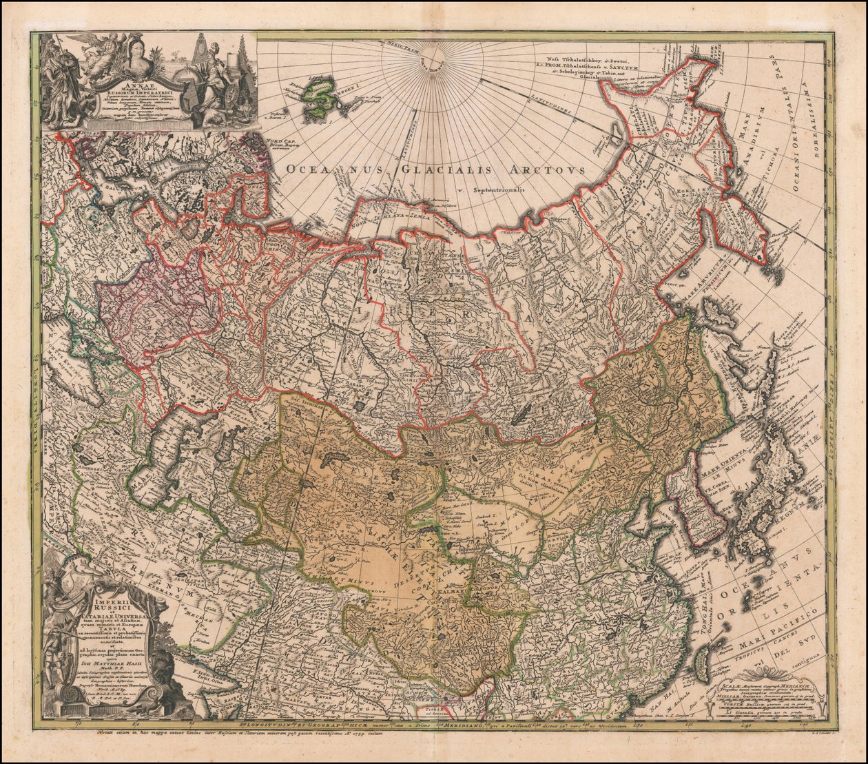 Mapa de 1739 da Rússia e da Tartária, de Johann Matthias Hase de Johann Matthias Hase