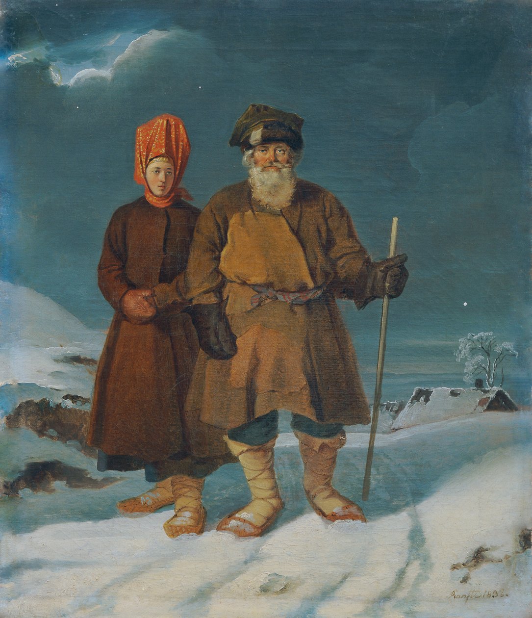 Casal camponês russo de Johann Matthias Ranftl