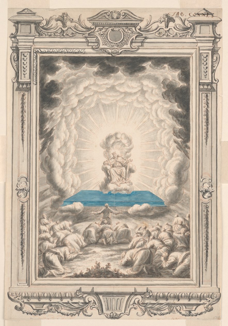 Estudo para Deus Aparece a Moisés e seus Companheiros, Gravura 171, Physica Sacra de Johann Melchior Füssli