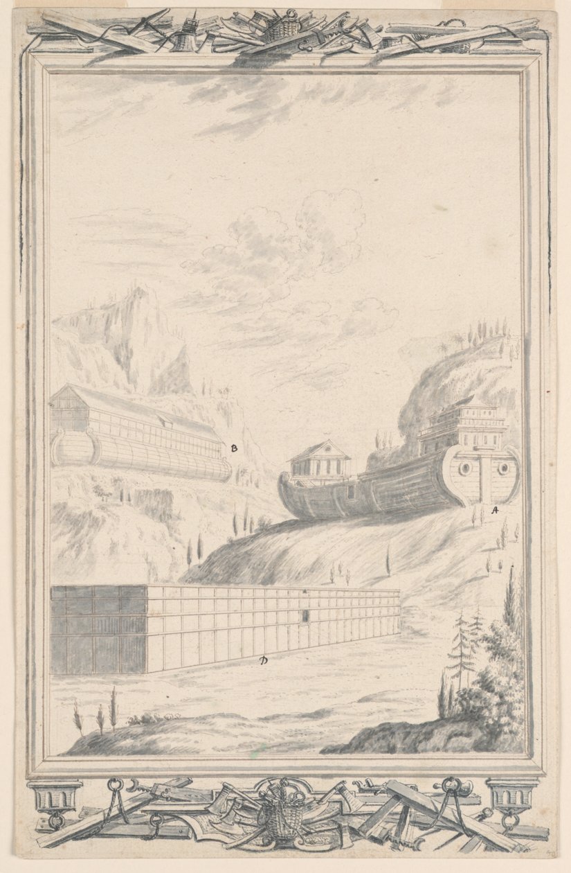 Estudo para a Arca de Noé, Placa 40, Physica Sacra de Johann Melchior Füssli