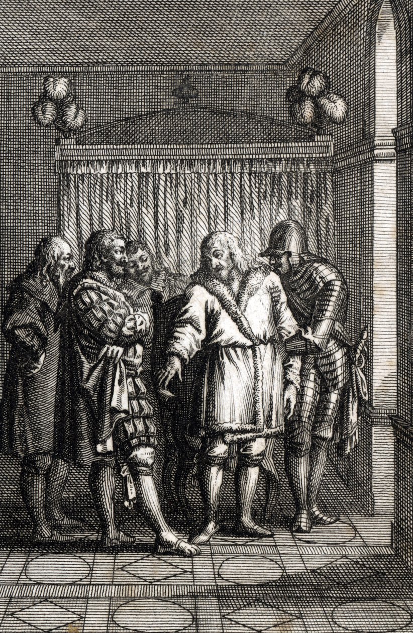O Imperador Rudolph I de Hapsburg decide sobre a sua última viagem a Speyer de Johann Michael Mettenleiter