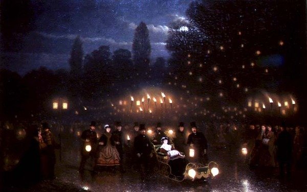 Napoleão III e a Imperatriz Eugenie Patinando no Bois de Boulogne de Johann Mongels Culverhouse