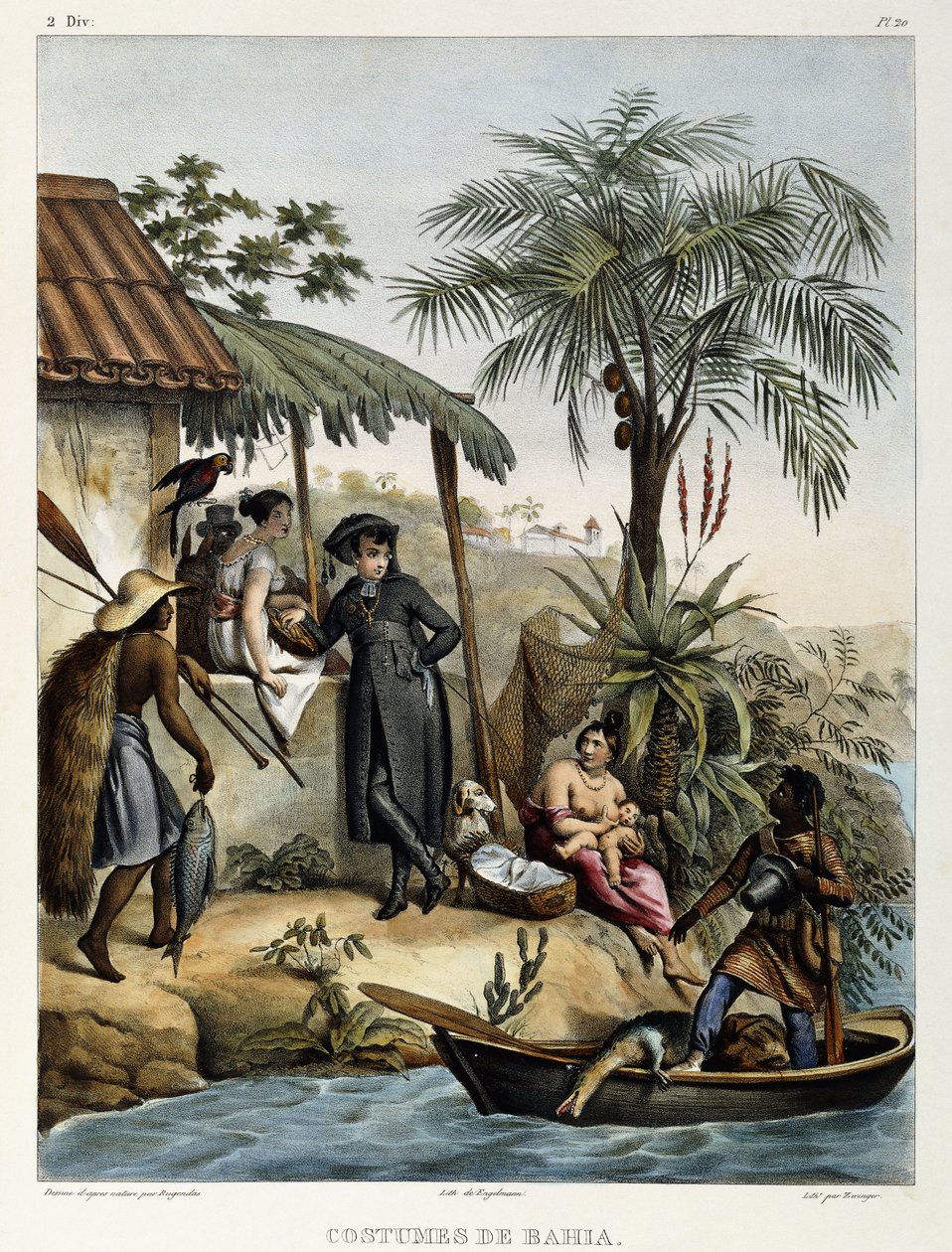 Trajes da Bahia, de "Viagem pitoresca ao Brasil", 1835 de Johann Moritz Rugendas