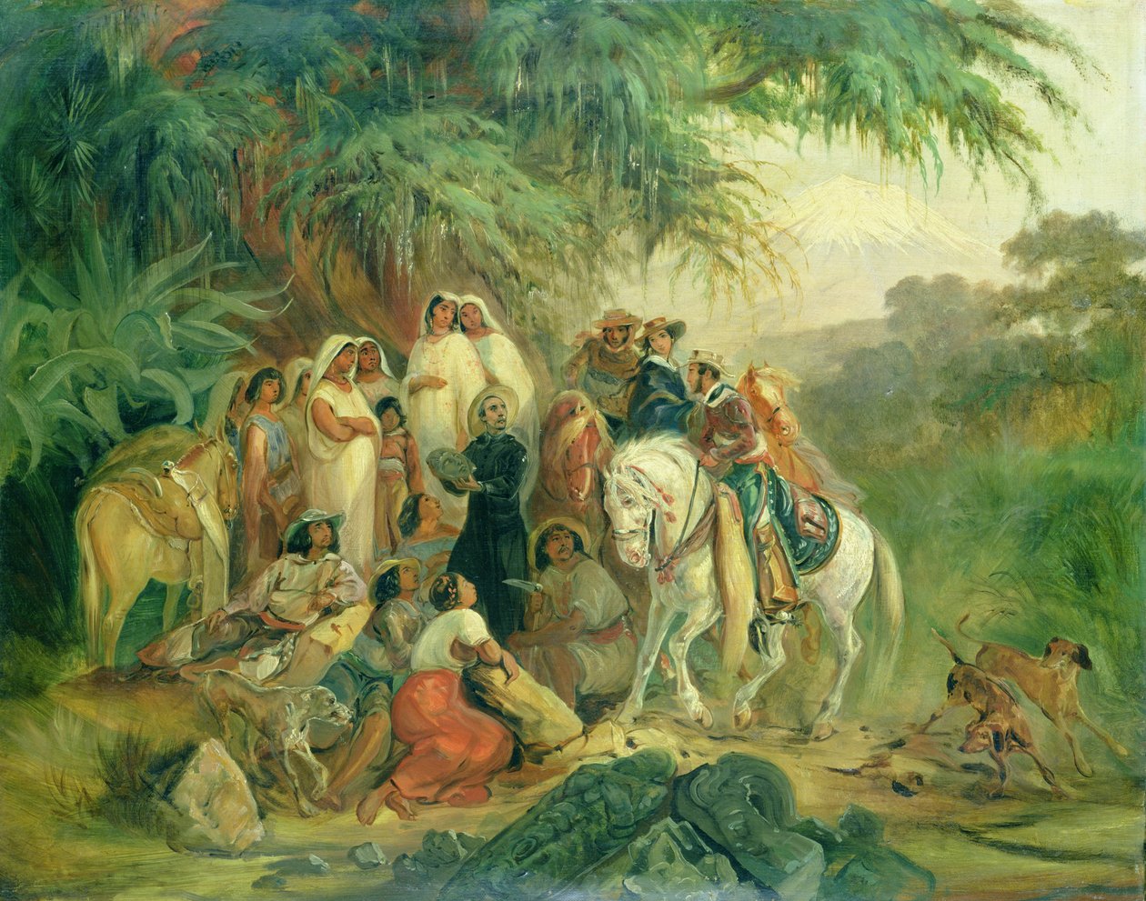 Cena folclórica, em, pico, de, Orizaba, méxico de Johann Moritz Rugendas
