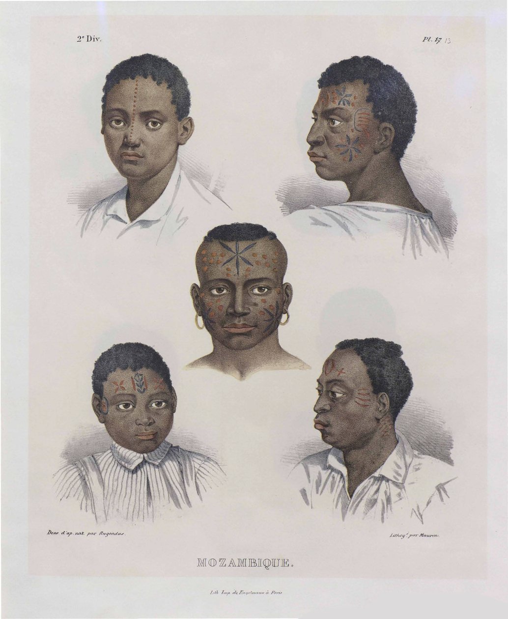 Moçambicanos. Da Viagem Pitoresca no Brasil, 1830-1835. de Johann Moritz Rugendas