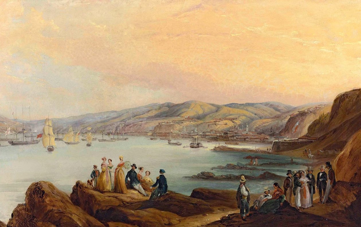 Espanhol: Caleta el membrillo, Valparaíso o Personajes de Valparaíso de Johann Moritz Rugendas