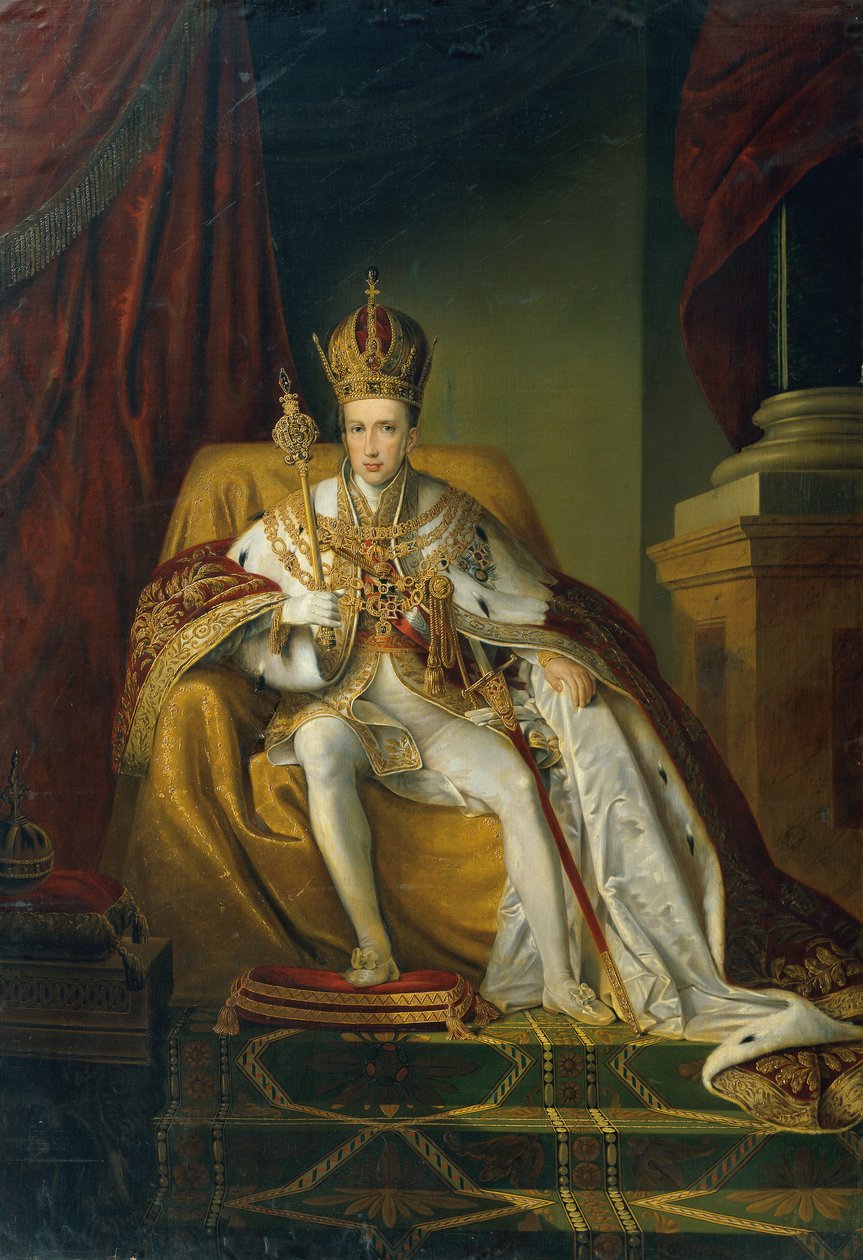 O Imperador Fernando I em coroação regalia de Johann Nepomuk Ender