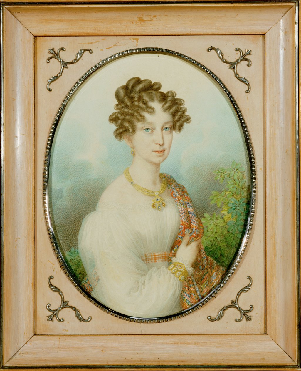Marie-Louise Habsburg-Lothringen, viúva de Napoleão I, duquesa de Parma ... (aguarela sobre cartão) de Johann Nepomuk Ender