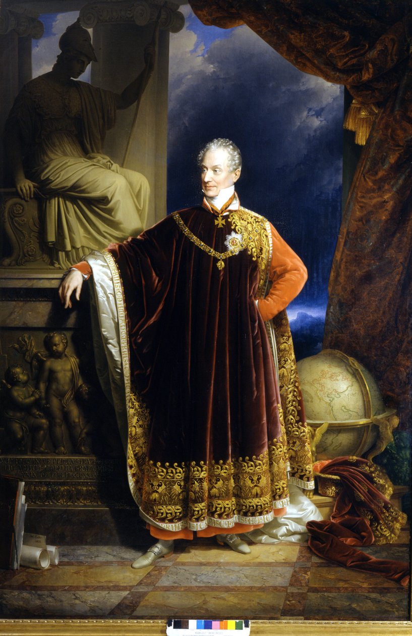 Retrato do Príncipe Clemens (Clemente) Wenzel Lothar von Metternich (1773-1859), estadista austríaco e diplomata pintado por J.N.Ender de Johann Nepomuk Ender