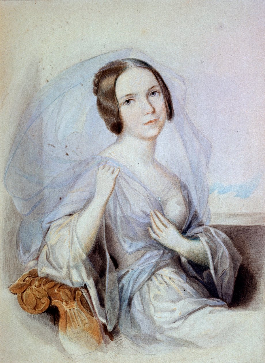 Retrato da cantora Henriette Gertrude Sontag, século XIX de Johann Nepomuk Ender