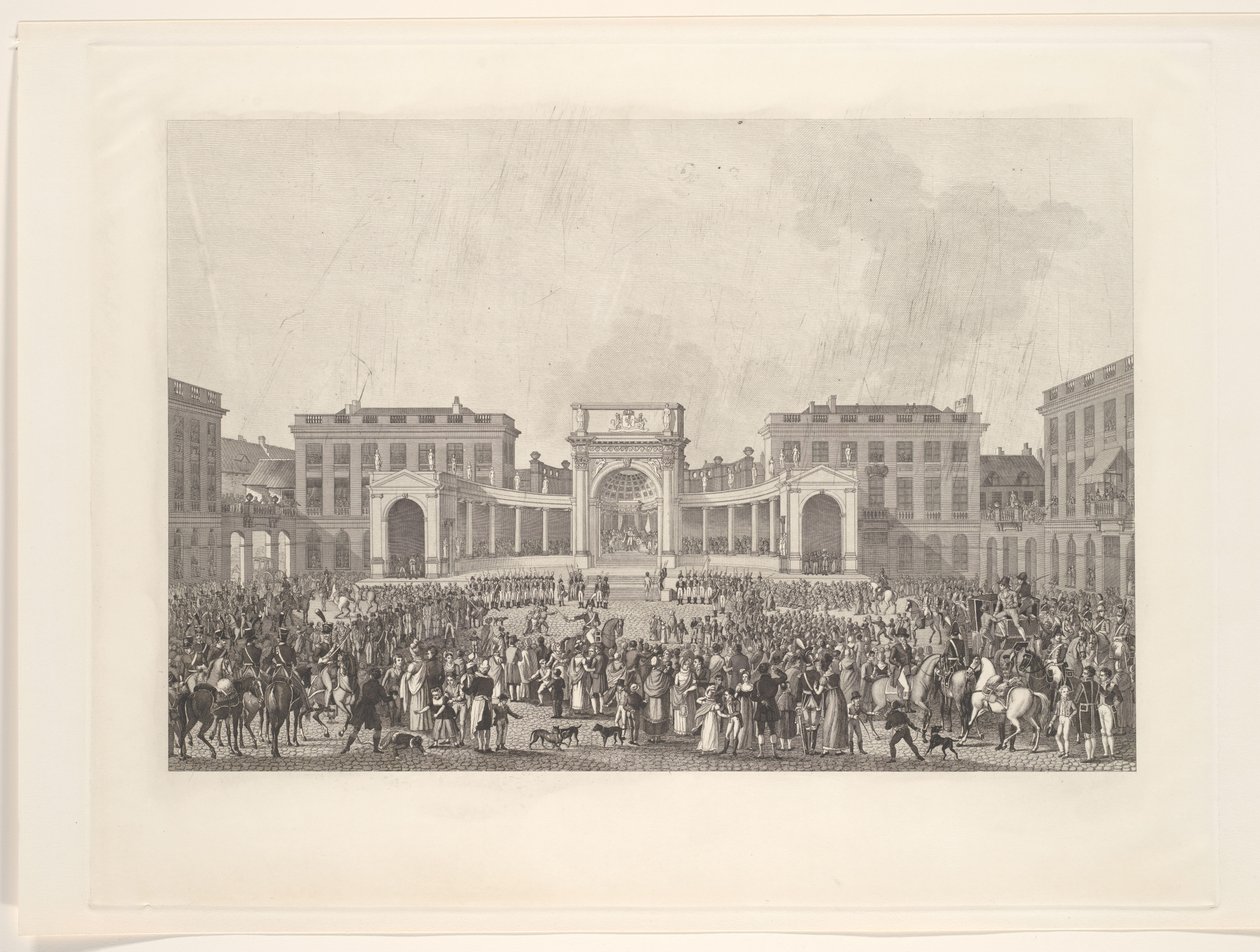 Inauguração do Rei Guilherme I em Bruxelas, 1815 de Johann Nepomuk Gibèle