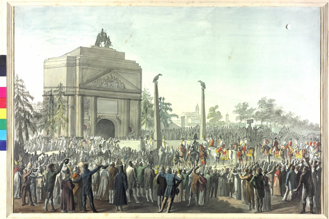 Cerimónia de entrada do imperador Francisco I em Viena de Johann Nepomuk Hoechle