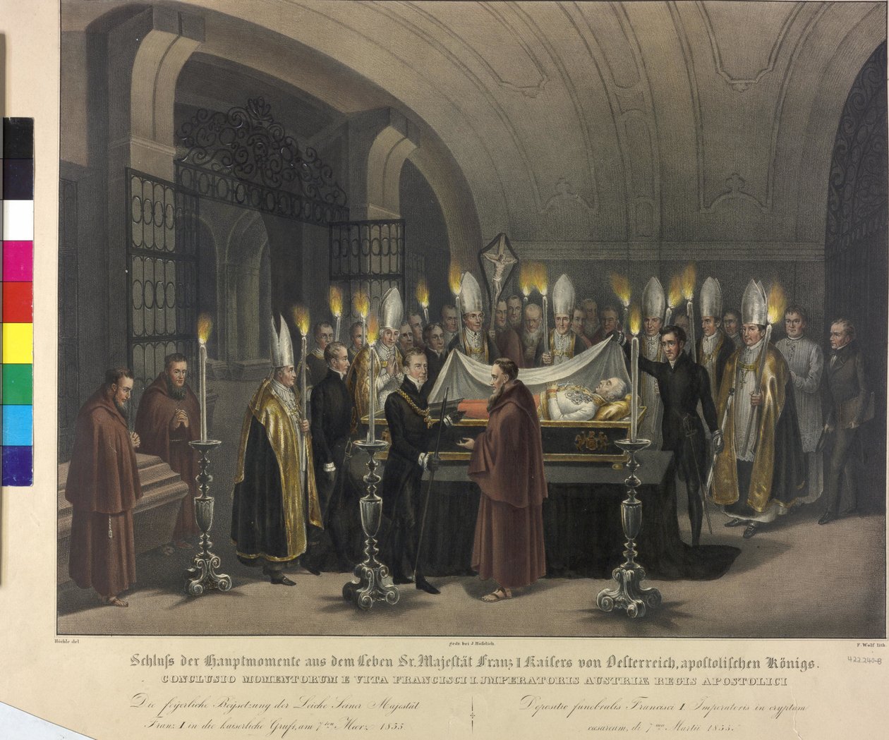 Inumação de Francisco I.1835 (litografia) de Johann Nepomuk Hoechle