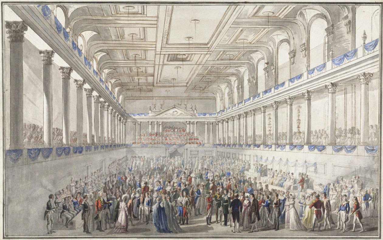 Redoute paré durante o Congresso de Viena em 9 de outubro de 1814, c. 1815 de Johann Nepomuk Hoechle