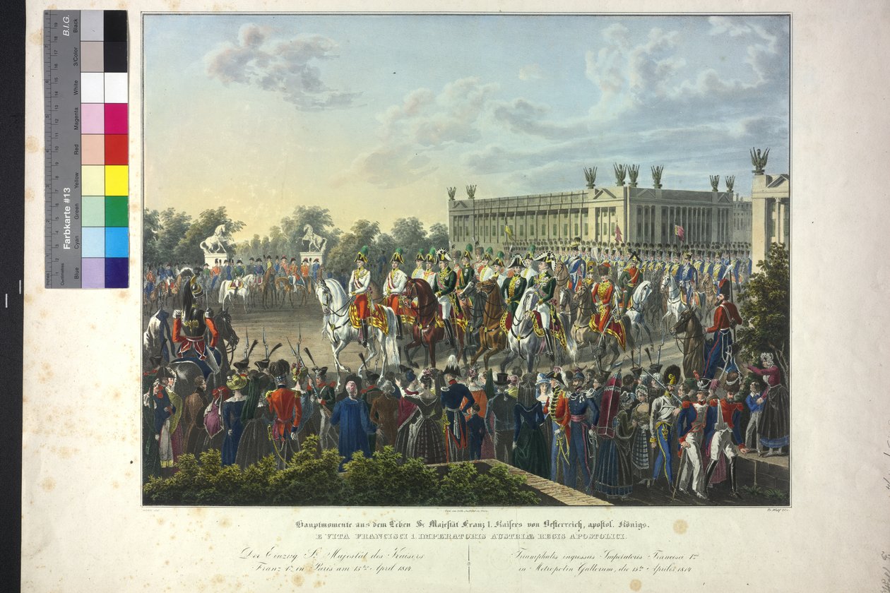 A comovente majestade do imperador Francisco I em Paris, a 15 de abril de 1814 de Johann Nepomuk Hoechle