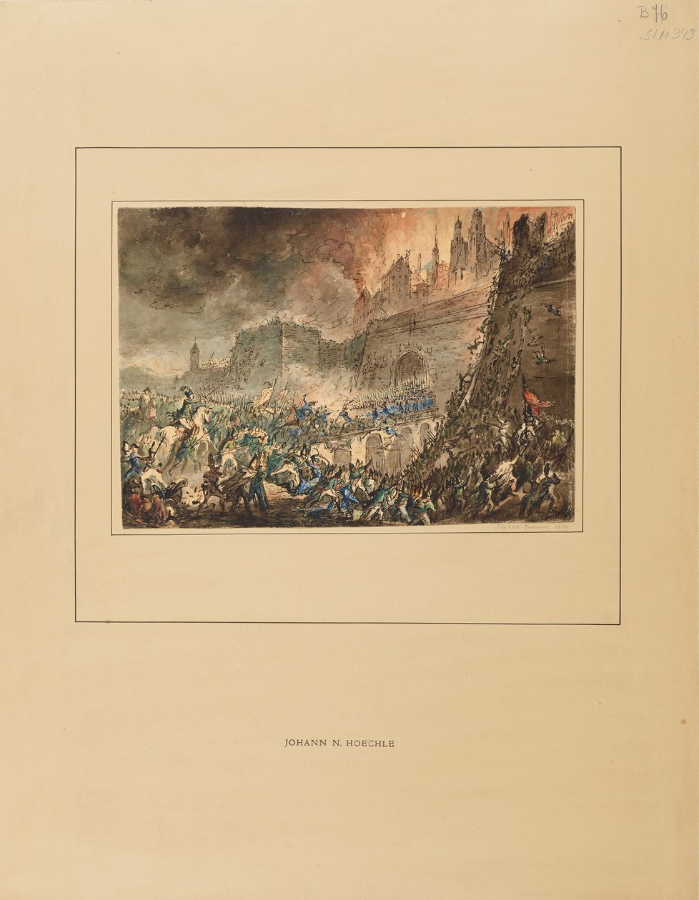 Tomada de Viena no Stubentor pelo exército francês em 1809 de Johann Nepomuk Höchle