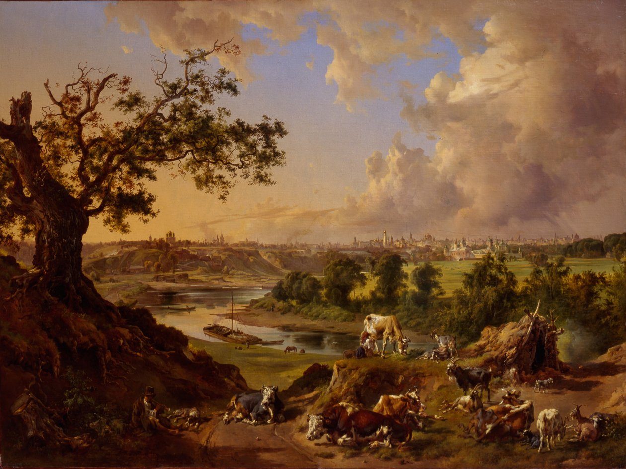 Vista de Moscou das colinas do pardal, 1837 de Johann Nepomuk Rauch