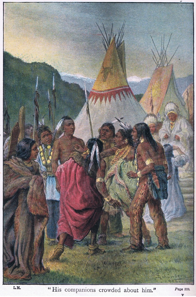 Seus companheiros se aglomeraram em torno dele, 1910 de Johann Nepomuk Schonberg