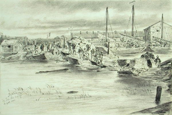 Ponte Pei-Ho, Agosto de 1900 (aguarela sobre papel) de Johann Nepomuk Schonberg