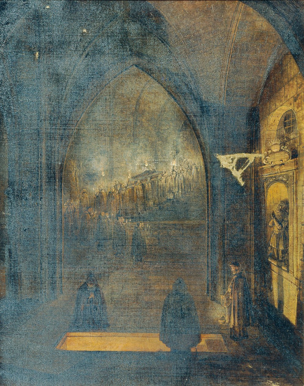 Enterro dentro de uma igreja de Johann Nepomuk Schödlberger